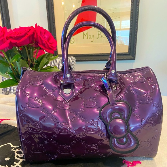 Hello Kitty Handbags - Hello Kitty Purple Shoulder Bag with Embossed Design